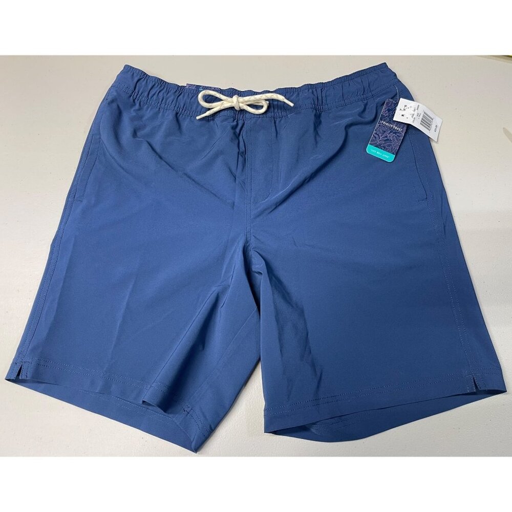 Trinity Coast Mens Big & Tall Swim Trunks LT Blue 9" Inseam Elastic Waist